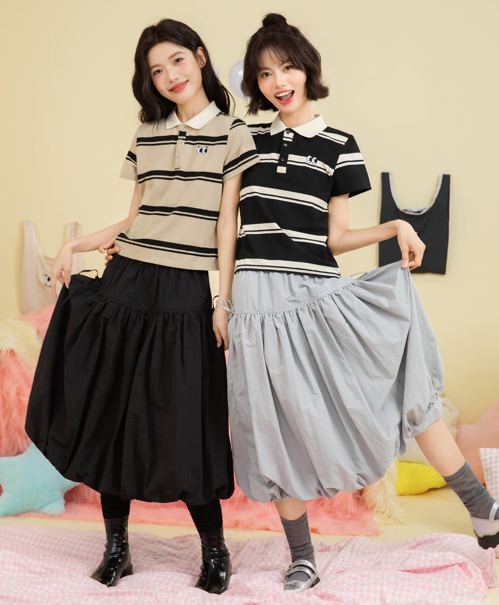 Peekaboo Striped Polo Shirt
