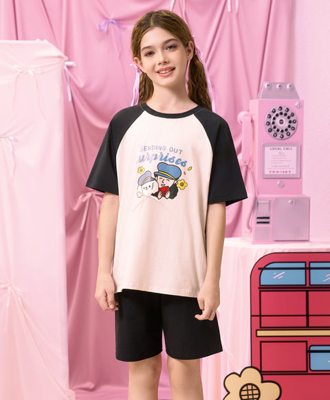 Junior Harmony in London Junior 3/4 Sleeve Top & Shorts Sleep Set