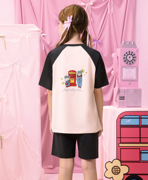 Junior Harmony in London Junior 3/4 Sleeve Top & Shorts Sleep Set