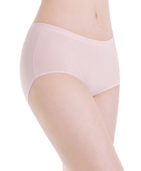 Skinmate Daily Laminated Seamless No-Show Cotton Spandex Mid Waist Midi Panties