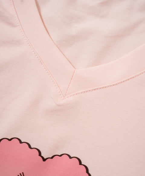 Delulu Power Hearts Short Sleeve Top & Long Pants PJ Set