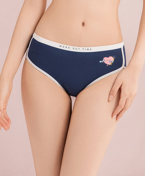 Yuki & Hattie On Diet Workout 5pcs Mid Waist Midi Graphic Panties Wonder Box