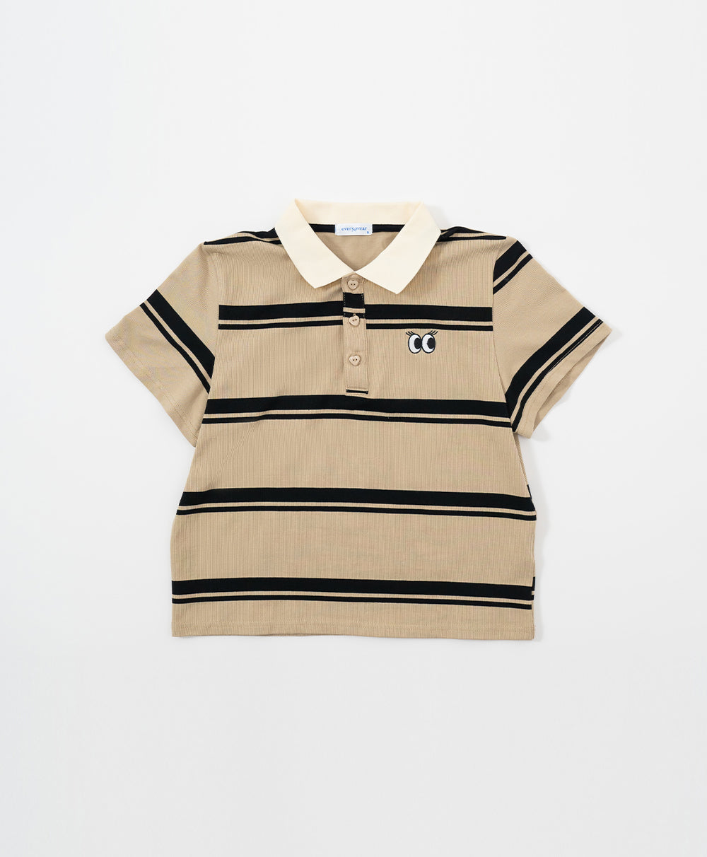 Peekaboo Striped Polo Shirt