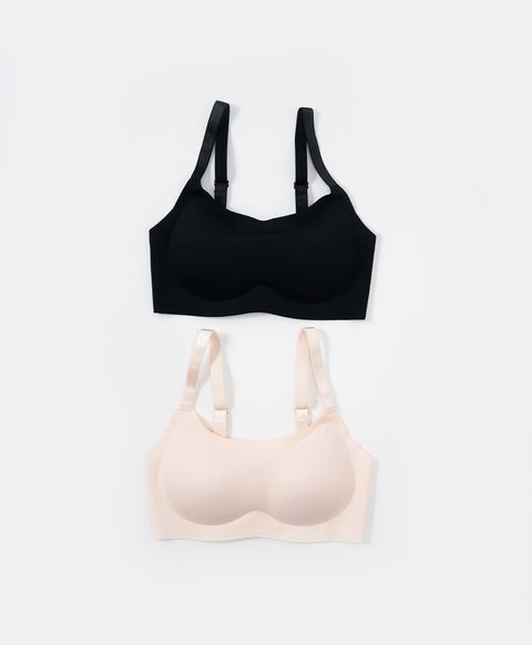 High Coverage Laminated Wireless Bralette with Back Hooks