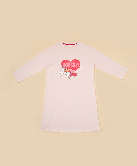 Junior Horsey Hooray! Long Sleeves Dress