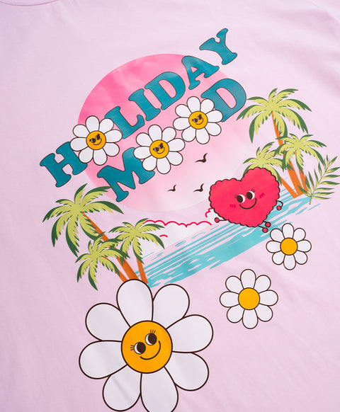 Junior Resort of Heart Short Sleeves Sleep Dress