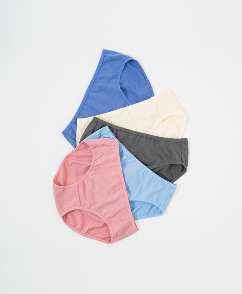Fresh Cotton Mid Waist Midi 5pcs Pack Panties