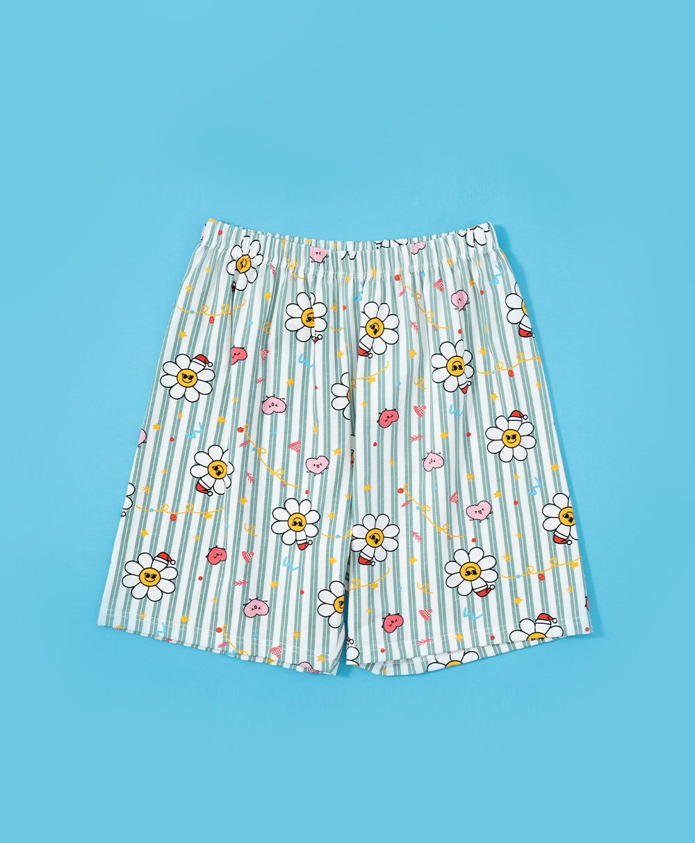 Junior Jolly Smiley Short Sleeves PJ Top & Shorts Set