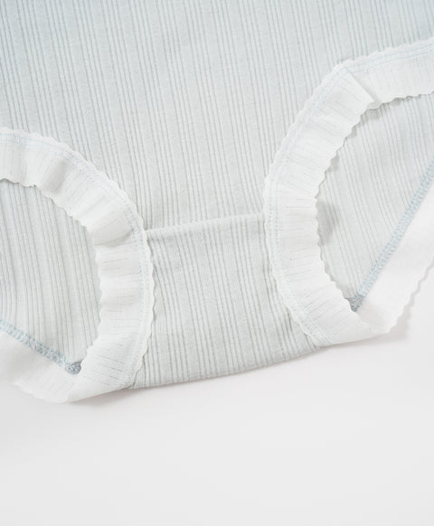 Delicate Bow Low Waist Hipster Ribbed Cotton Panties