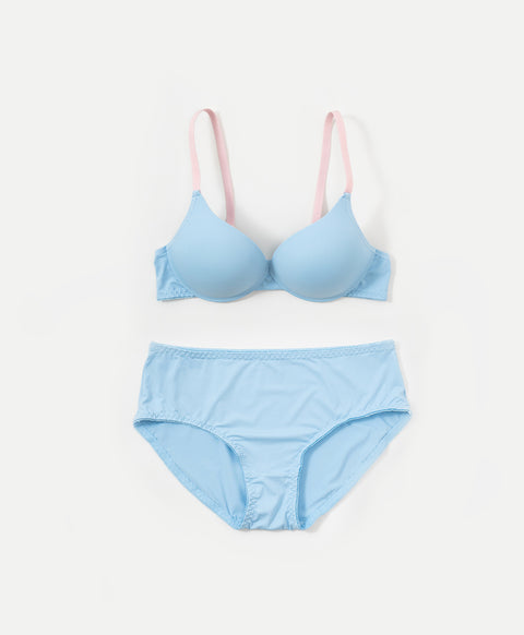 Designer 3/4 Cup Wireless Bra Set with Panties (B Cup)