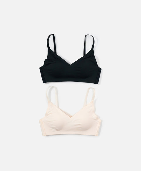 Bare Essentials Wireless V-Neck 3/4 Cup Demi Bra