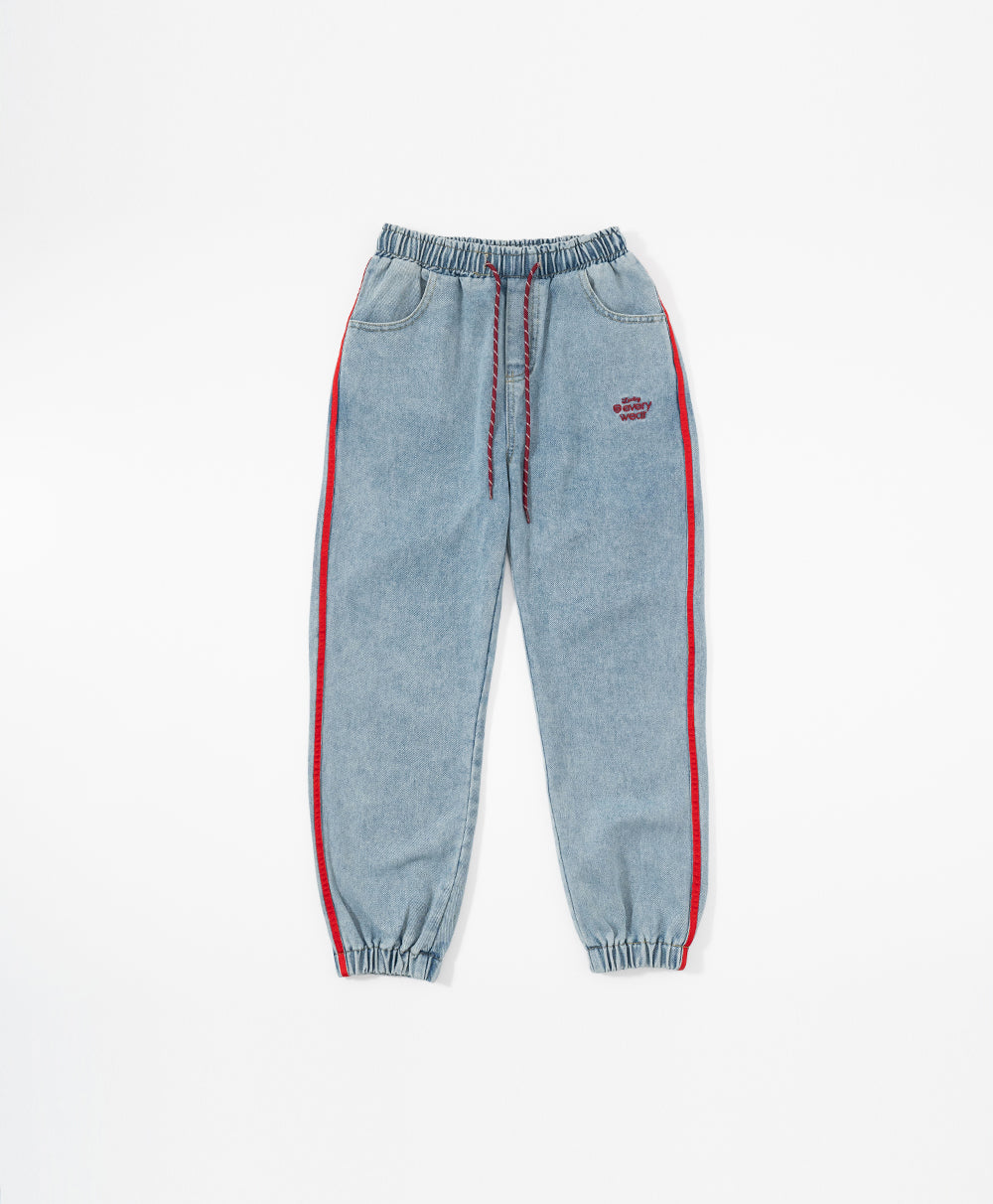 Call Me Lucky Denim Drawstring Long Pants