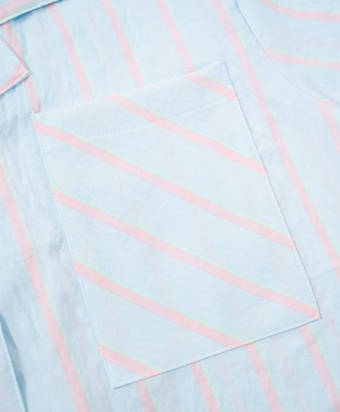 BedMood Mello Nothing Scheduled. Don't Ask. Polyester PJ Short Sleeves Top & Shorts Set - Blue