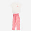 BedMood Cremo & Mello No Rush. No Rules Cotton Blend Short Sleeves Top & Long Pants Set - Pink