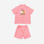 BedMood Cremo & Mello I'm in Bed Mood Polyester PJ Short Sleeves Top & Shorts Set - Pink