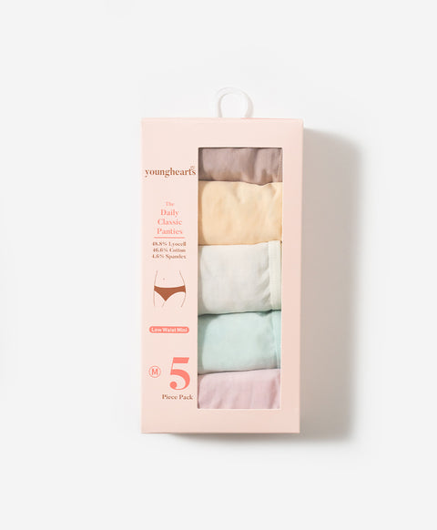 The Softest You Low Waist Mini 5pcs Lyocell Cotton Spandex Pack Panties