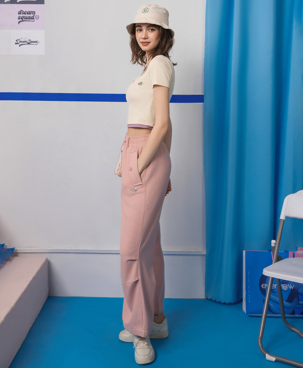 Dream Squad Waffle Long Pants with Drawstring