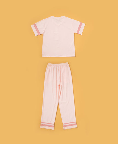 Delulu Power Hearts Short Sleeve Top & Long Pants PJ Set