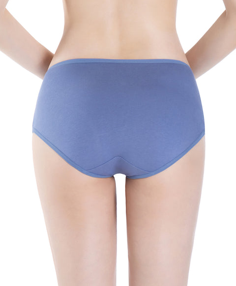 Plain Cotton Mid Waist Hipster Panties