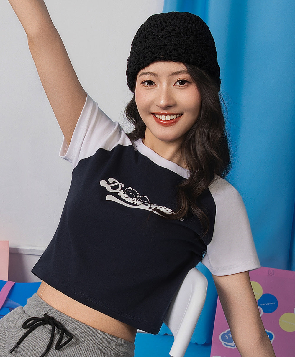 Dream Squad Raglan Tight Fit Crop Tee