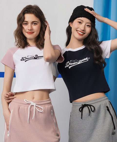 Dream Squad Raglan Tight Fit Crop Tee