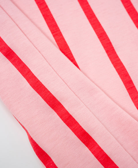 BedMood Cremo & Mello No Rush. No Rules Cotton Blend Short Sleeves Top & Long Pants Set - Pink