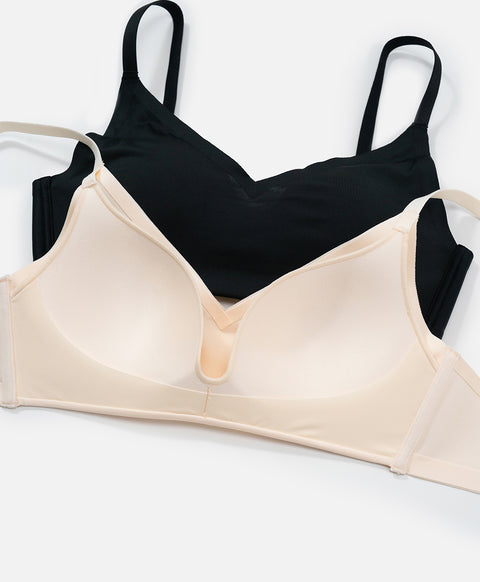 Bare Essentials Wireless V-Neck 3/4 Cup Demi Bra