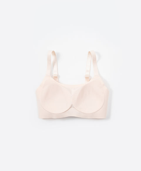 High Coverage Laminated Wireless Bralette with Back Hooks