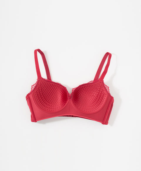 Spring Lace 3/4 Cup Full Coverage Wireless Bra