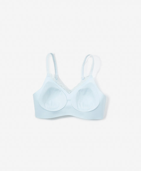 Crème de Lacelisse Wireless Lace-Trimmed V-Neck Bra