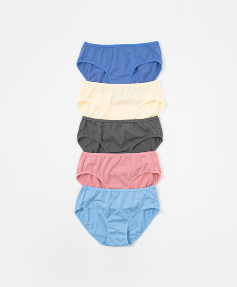 Fresh Cotton Mid Waist Midi 5pcs Pack Panties