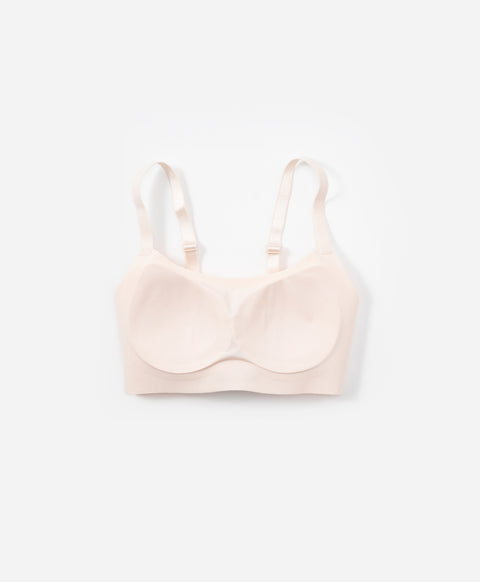 High Coverage Sculpting Side Panel Laminated Wireless Bralette with Back Hooks