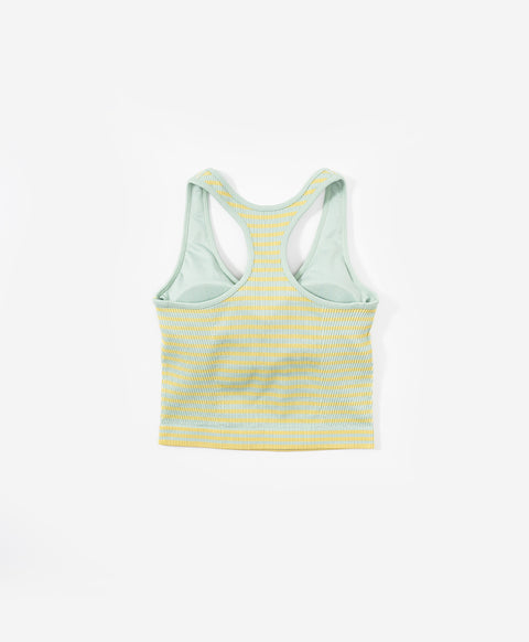 Stay Bloom Padded Stripes Ribbed Racerback Vest