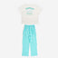 BedMood Cremo & Mello No Rush. No Rules Cotton Blend Short Sleeves Top & Long Pants Set - Green