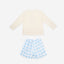 BedMood Cremo & Mello Late Morning Coffee Club Cotton Blend Long Sleeves Top & Shorts Set - Cream