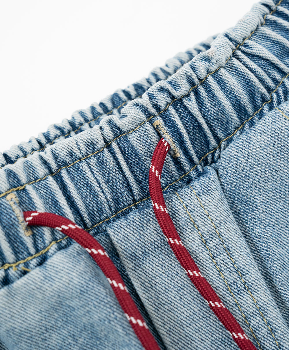 Call Me Lucky Denim Drawstring Long Pants
