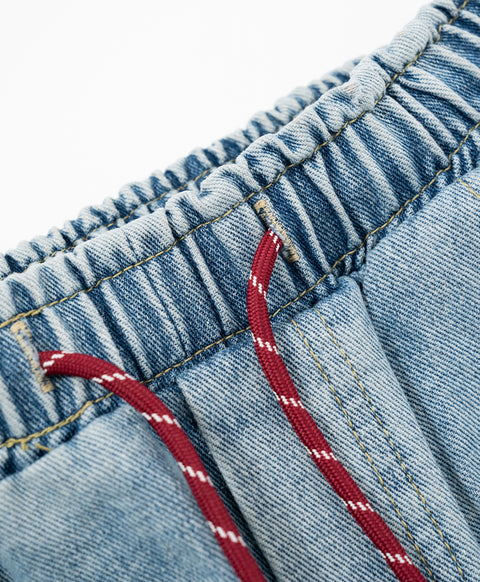 Call Me Lucky Denim Drawstring Long Pants