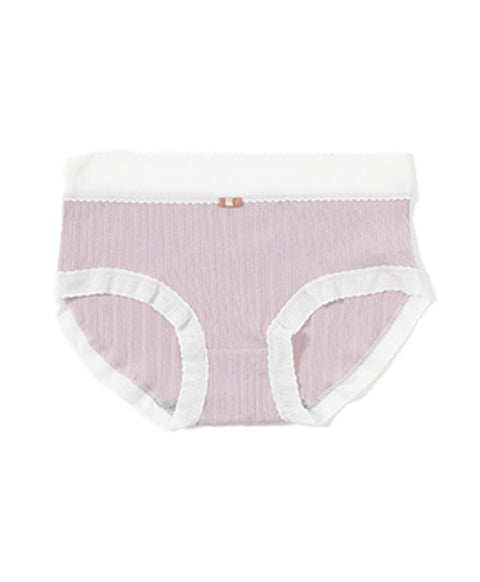 Delicate Bow Low Waist Hipster Ribbed Cotton Panties