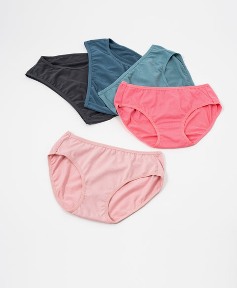 Beat Cotton Mid Waist Midi 5pcs Pack Panties