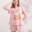 Little Bunny Short Sleeves Polyester Cotton Top & Bottom Sleep Set