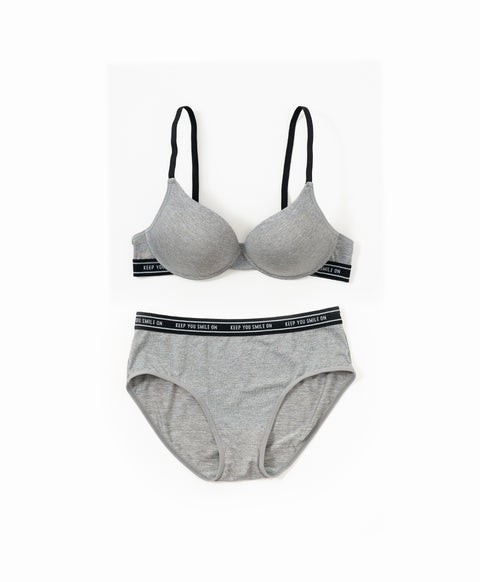 Designer 3/4 Cup Wireless Bra Set with Panties (B Cup)