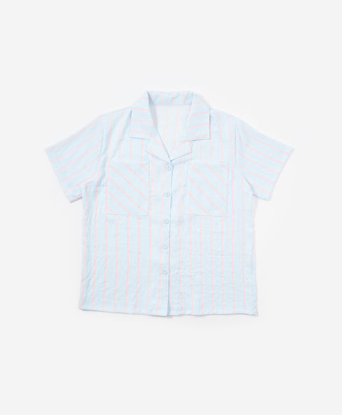 BedMood Mello Nothing Scheduled. Don't Ask. Polyester PJ Short Sleeves Top & Shorts Set - Blue