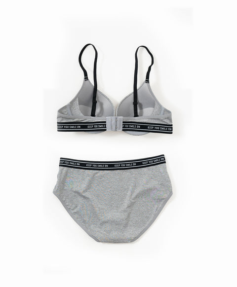 Designer 3/4 Cup Wireless Bra Set with Panties (B Cup)