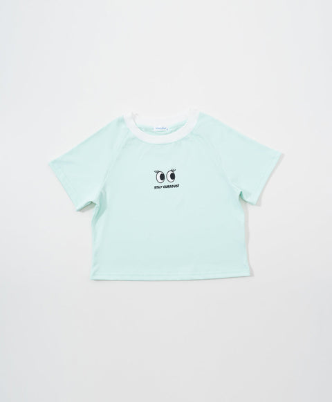 Peekaboo Relaxed Fit Raglan Crop Tee