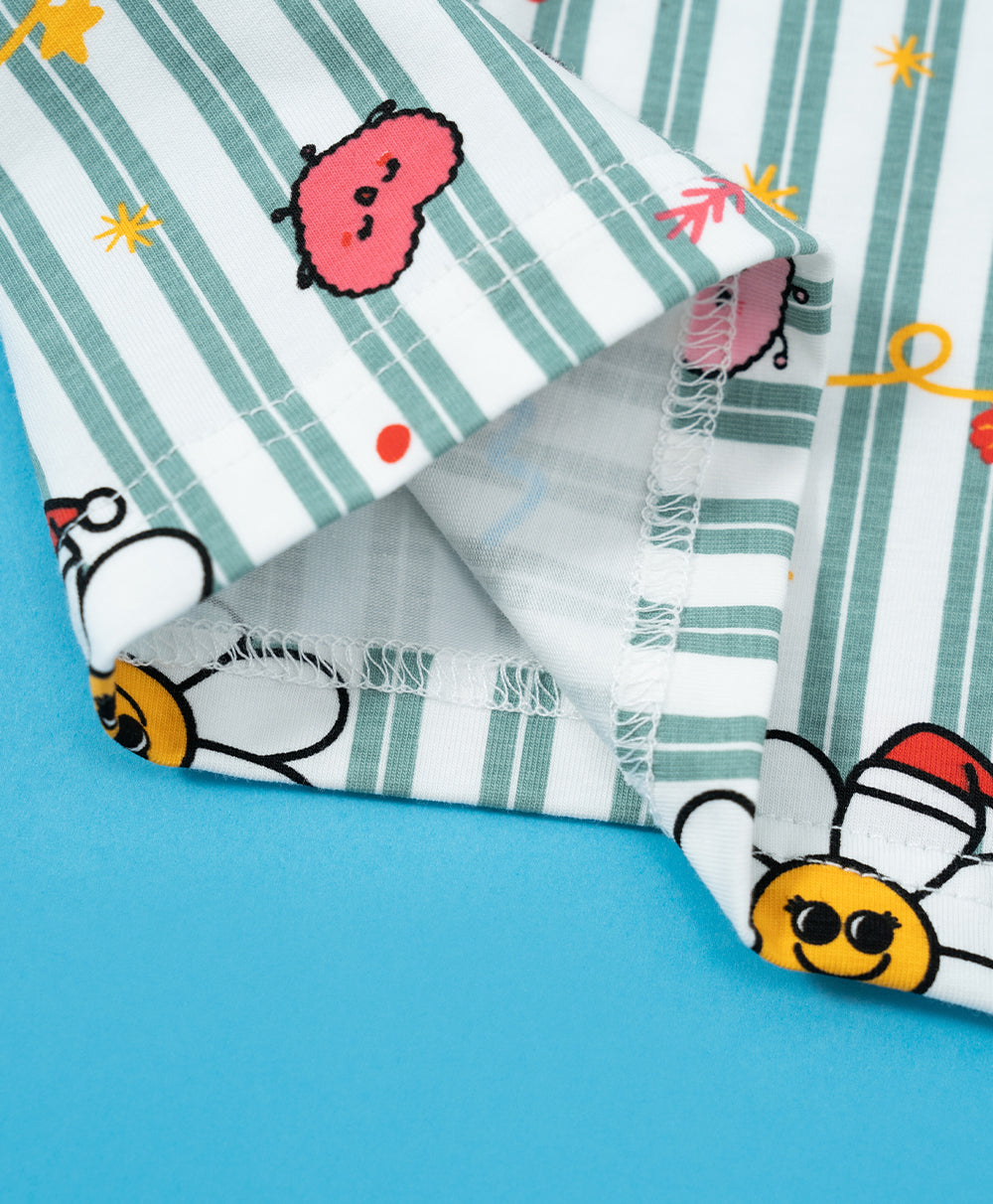 Junior Jolly Smiley Short Sleeves PJ Top & Shorts Set