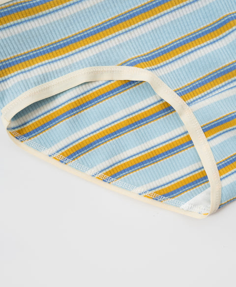 Preppy Stripes Low Waist Midi Ribbed Cotton Panties