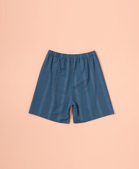 Cookies d'amore Satin Short Sleeve Top & Short PJ Set-Dark Blue