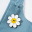 Stay Bloom Denim Smiley Tote Bag