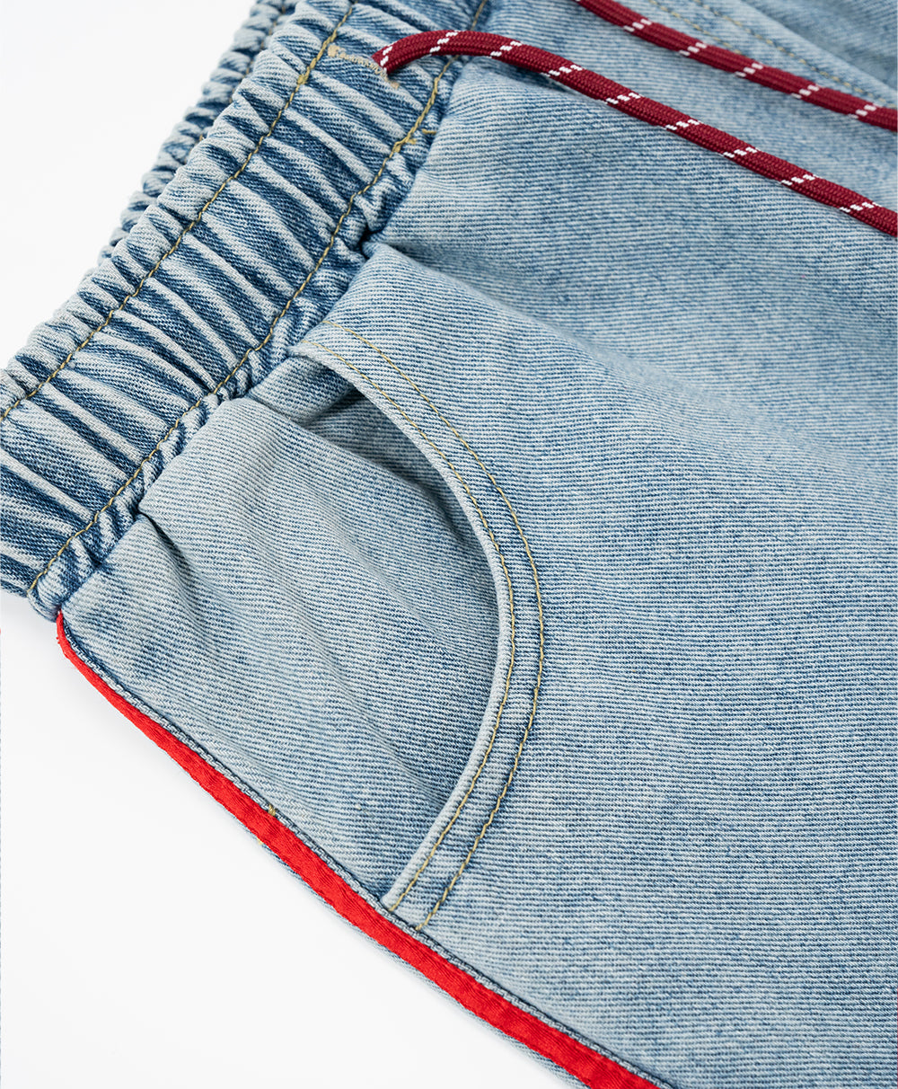 Call Me Lucky Denim Drawstring Long Pants