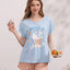 Hide a Sheep Short Sleeves Polyester Cotton Top & Bottom Sleep Set